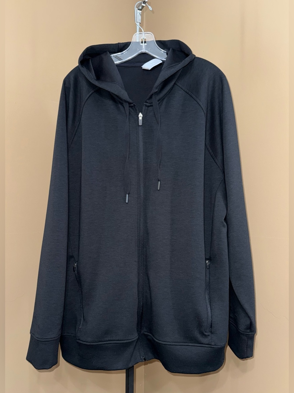 90 DEGREE BY REFLEX Black Full-Zip Performance Hoodie Jacket. Size 2X.